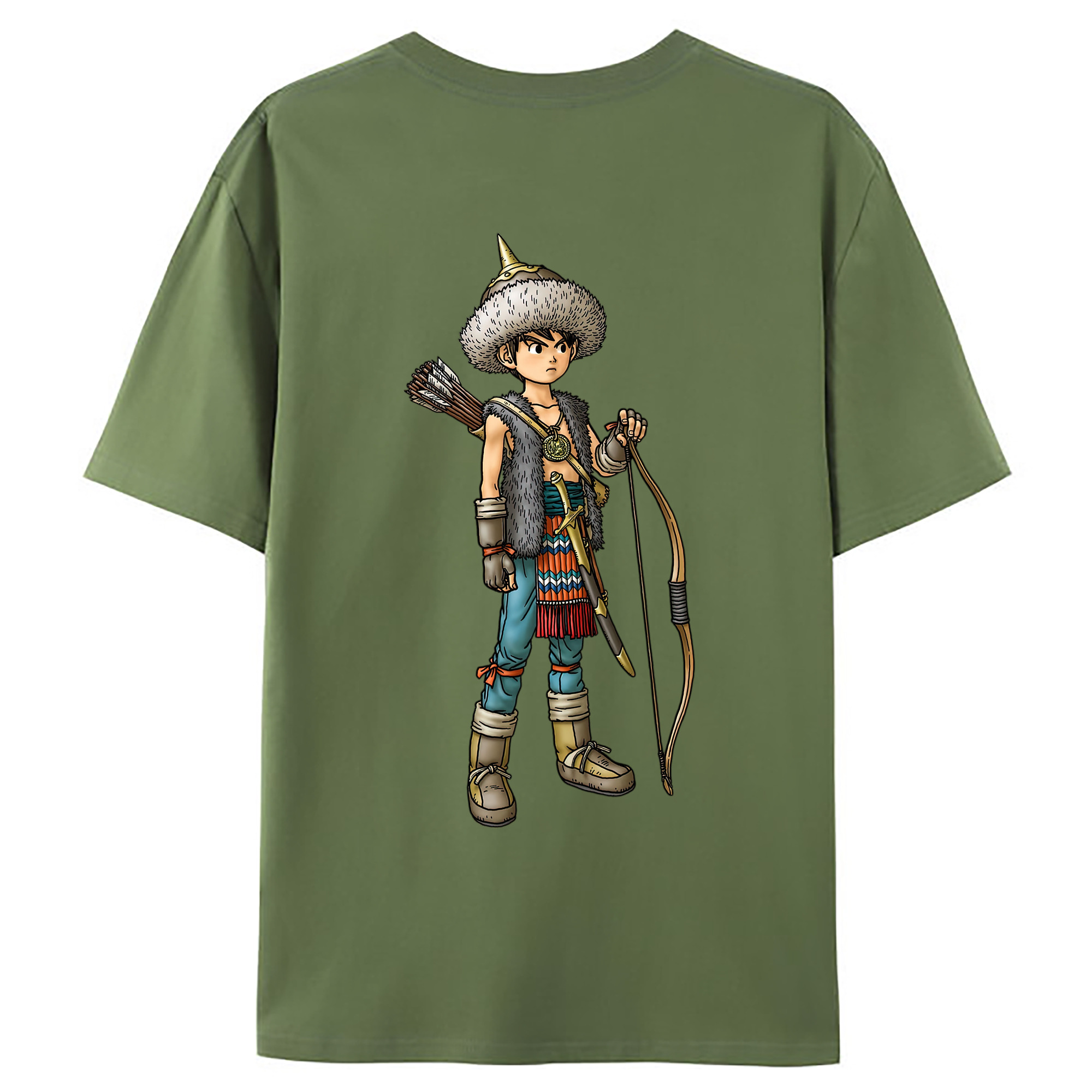 （画像用） ドラゴンクエスト Doragon Kuesuto Dragon Quest 綿100％ メンズ半袖Tシャツ（バックプリント） 通気性